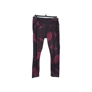 lululemon Size 6 Red Black All Sport High Waist Cropped Compression Leggings